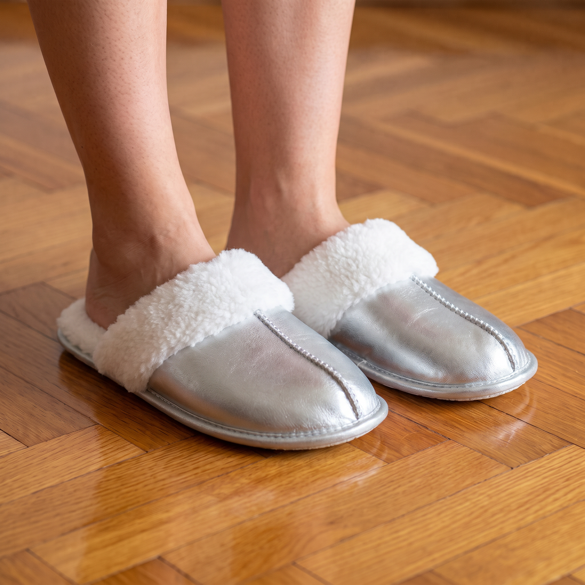 Pantoufla: Metallic Silver