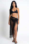 Bronze : Black Lace Sarong Cover-Up