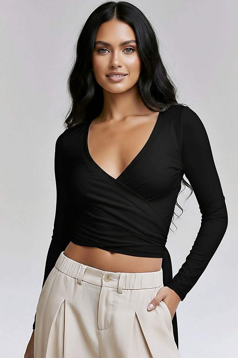 Ivory : Drop Wrap Top