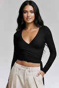 Ivory : Drop Wrap Top