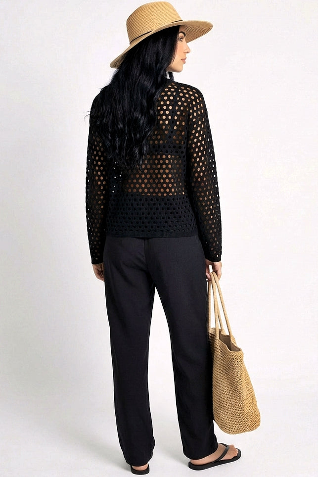 Bronze : Crochet Long Sleeve Top