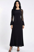 Bronze : Midnight Mesh Sleeves Dress