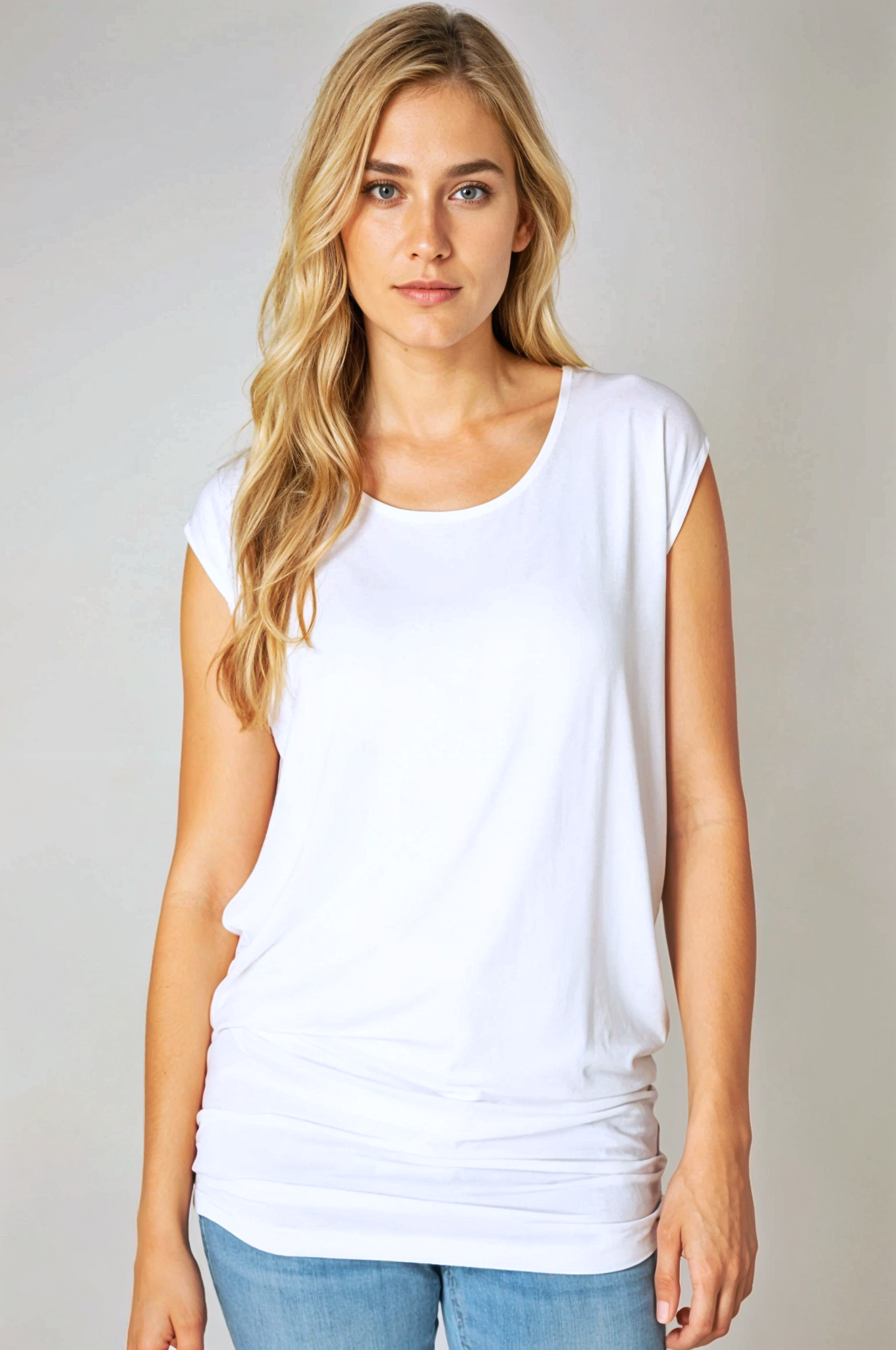 Ivory : Relaxed Scoop Neck Top