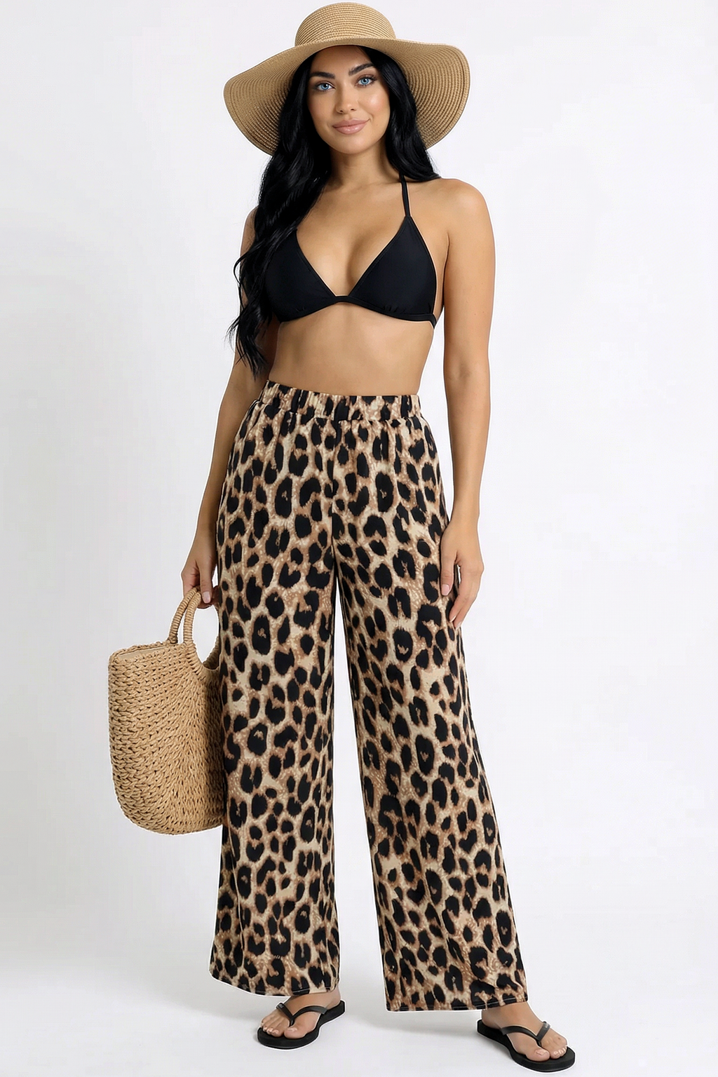 Bronze : Wild Elegance Satin Palazzo Pants