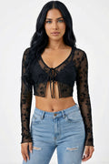 Bronze : Blossom Mesh Top