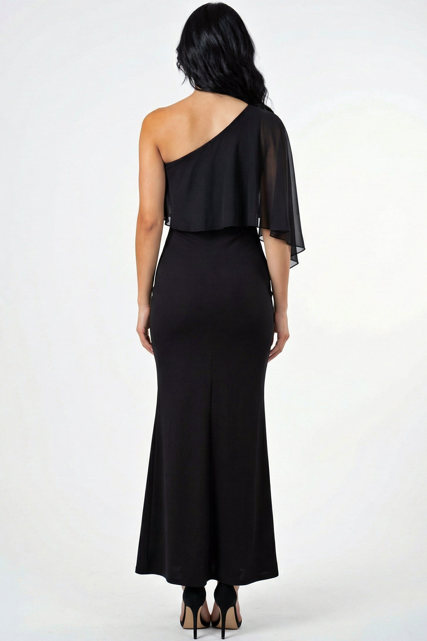 Ivory : Asymmetrical Ruffle Dress