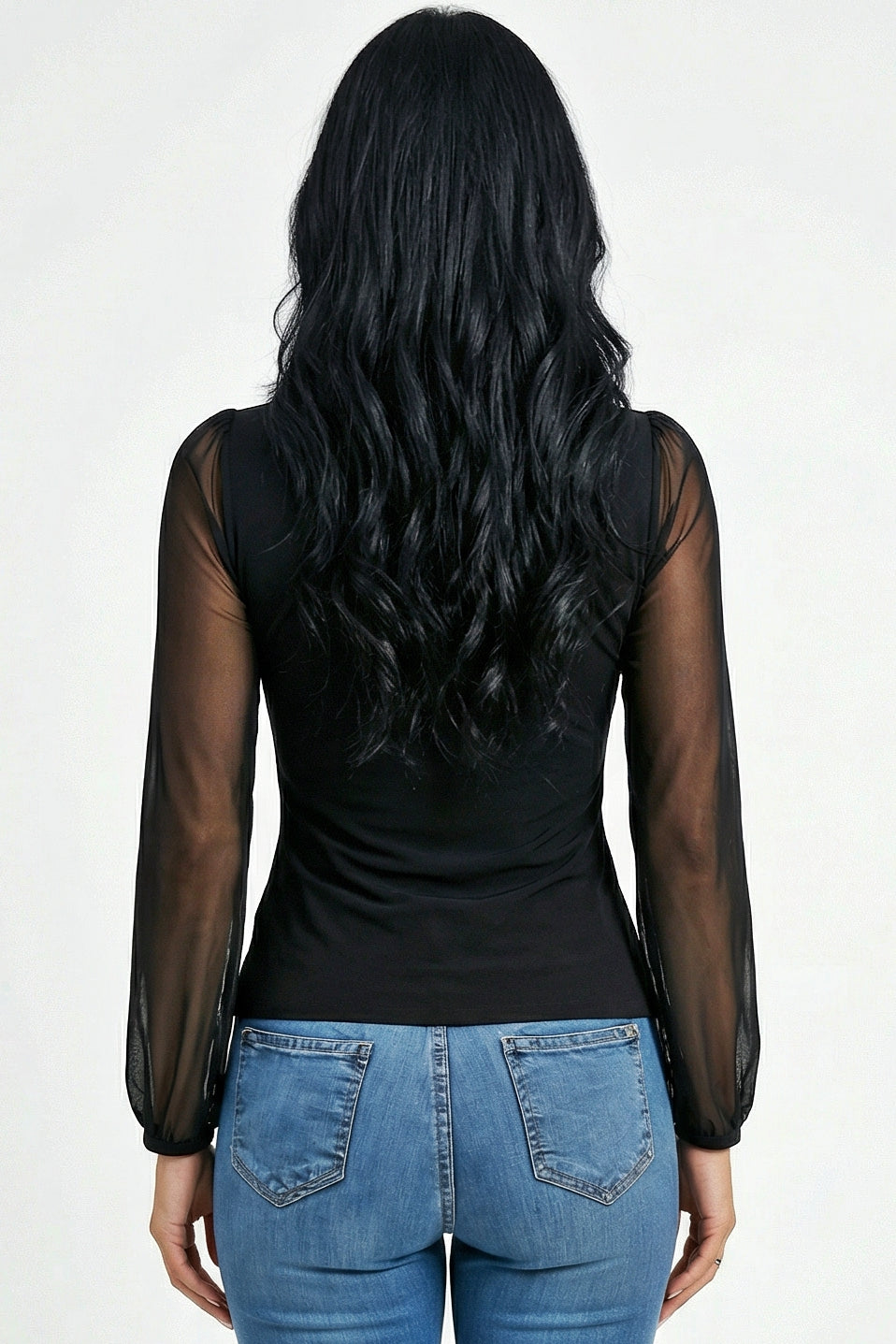 Bronze : Luxe Mesh Puff Sleeve Top