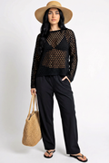 Bronze : Crochet Long Sleeve Top