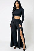 Noir Edge Split-Leg Pants