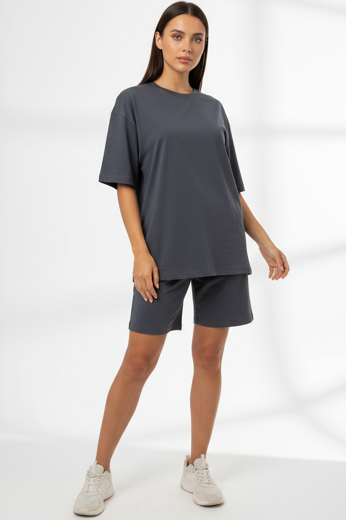 XCED Oversized T-shirt + Shorts Set Women