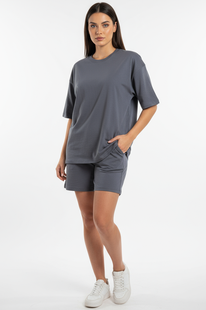 XCED Oversized T-shirt + Shorts Set Women