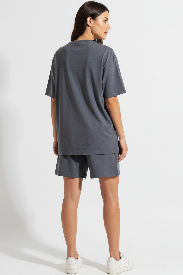 XCED Oversized T-shirt + Shorts Set Women