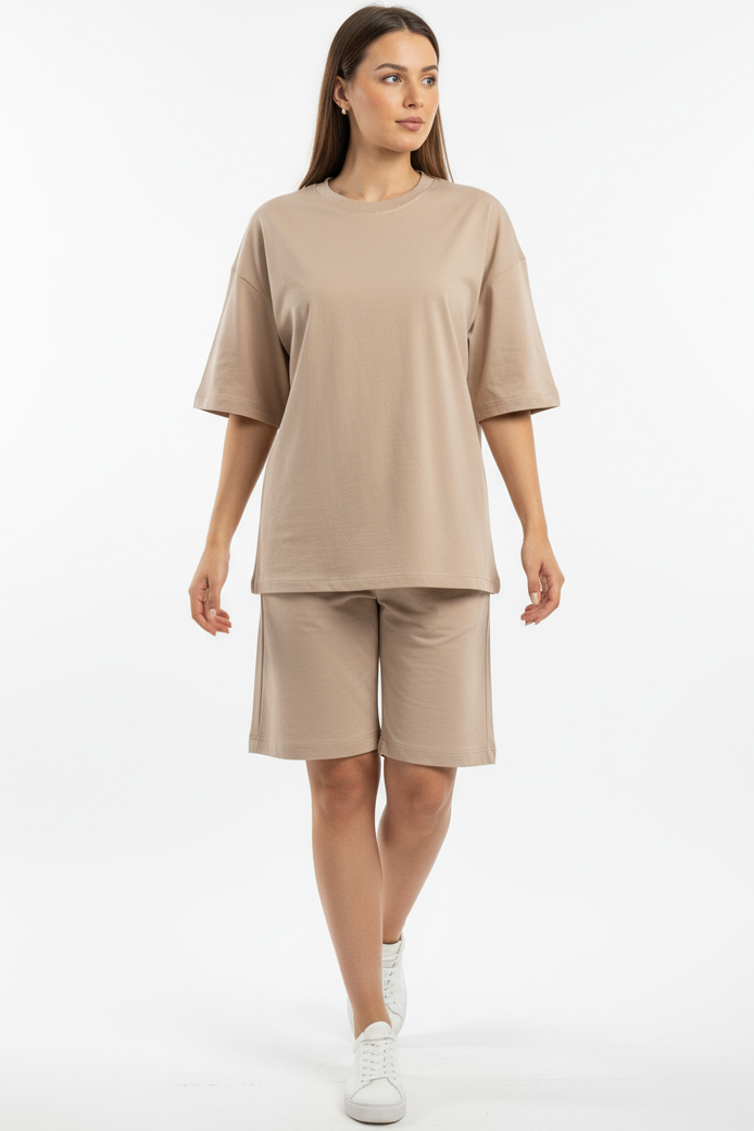 XCED Oversized T-shirt + Shorts Set Women