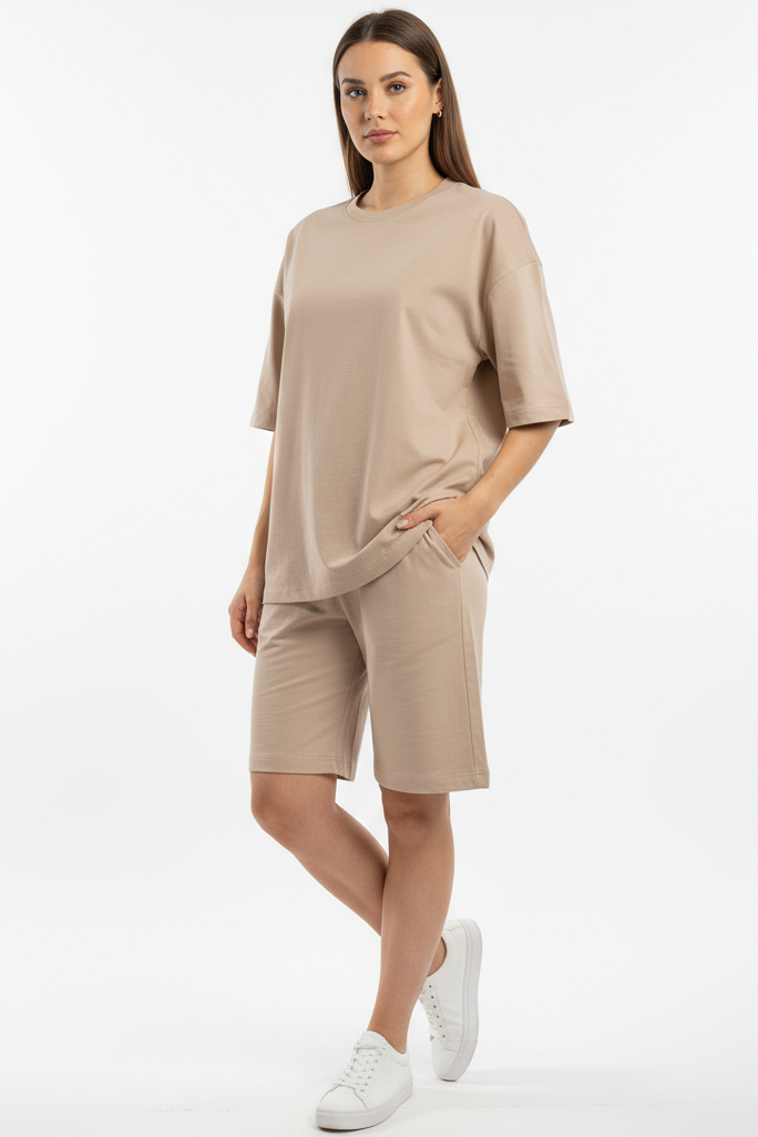 XCED Oversized T-shirt + Shorts Set Women