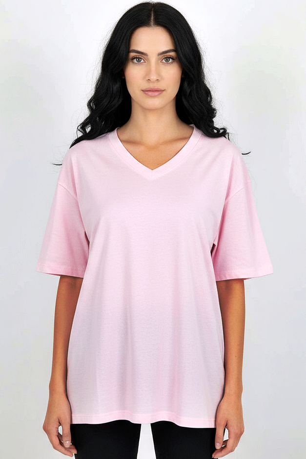 XCED V-neck Women Oversized T-shirt