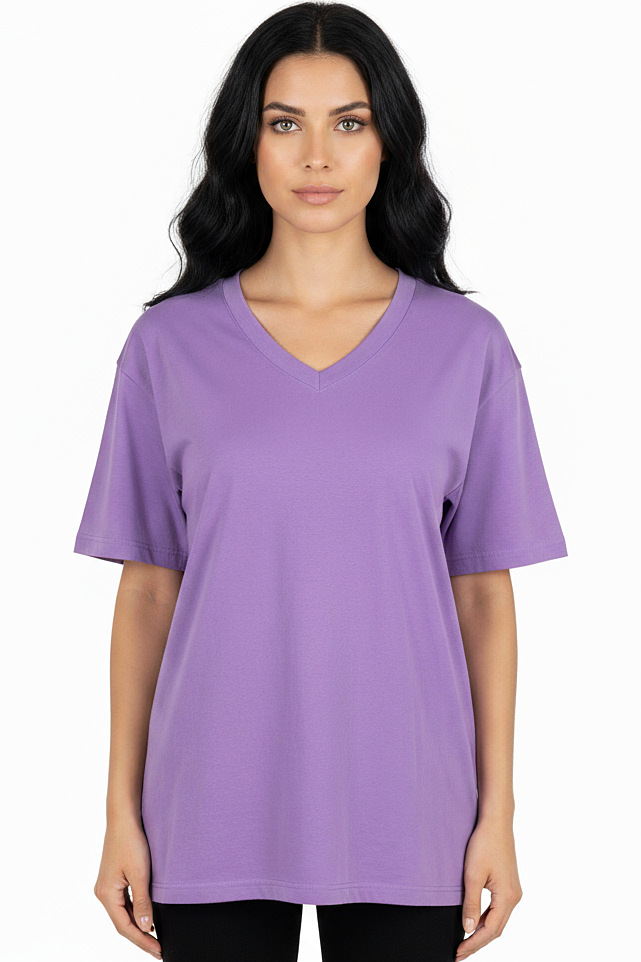 XCED V-neck Women Oversized T-shirt
