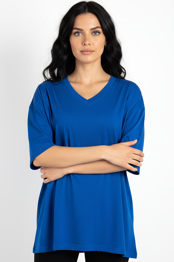 XCED V-neck Women Oversized T-shirt