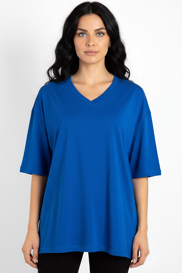 XCED V-neck Women Oversized T-shirt