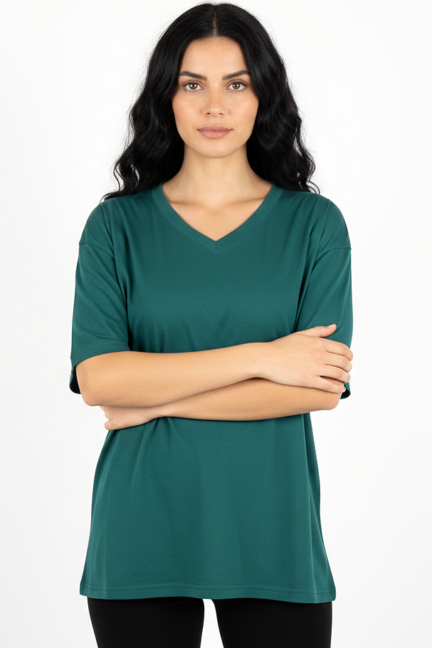 XCED V-neck Women Oversized T-shirt
