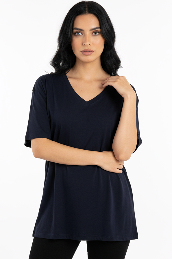 XCED V-neck Women Oversized T-shirt