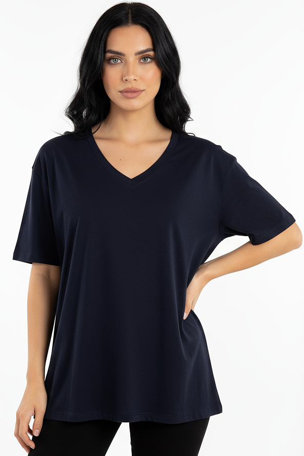 XCED V-neck Women Oversized T-shirt