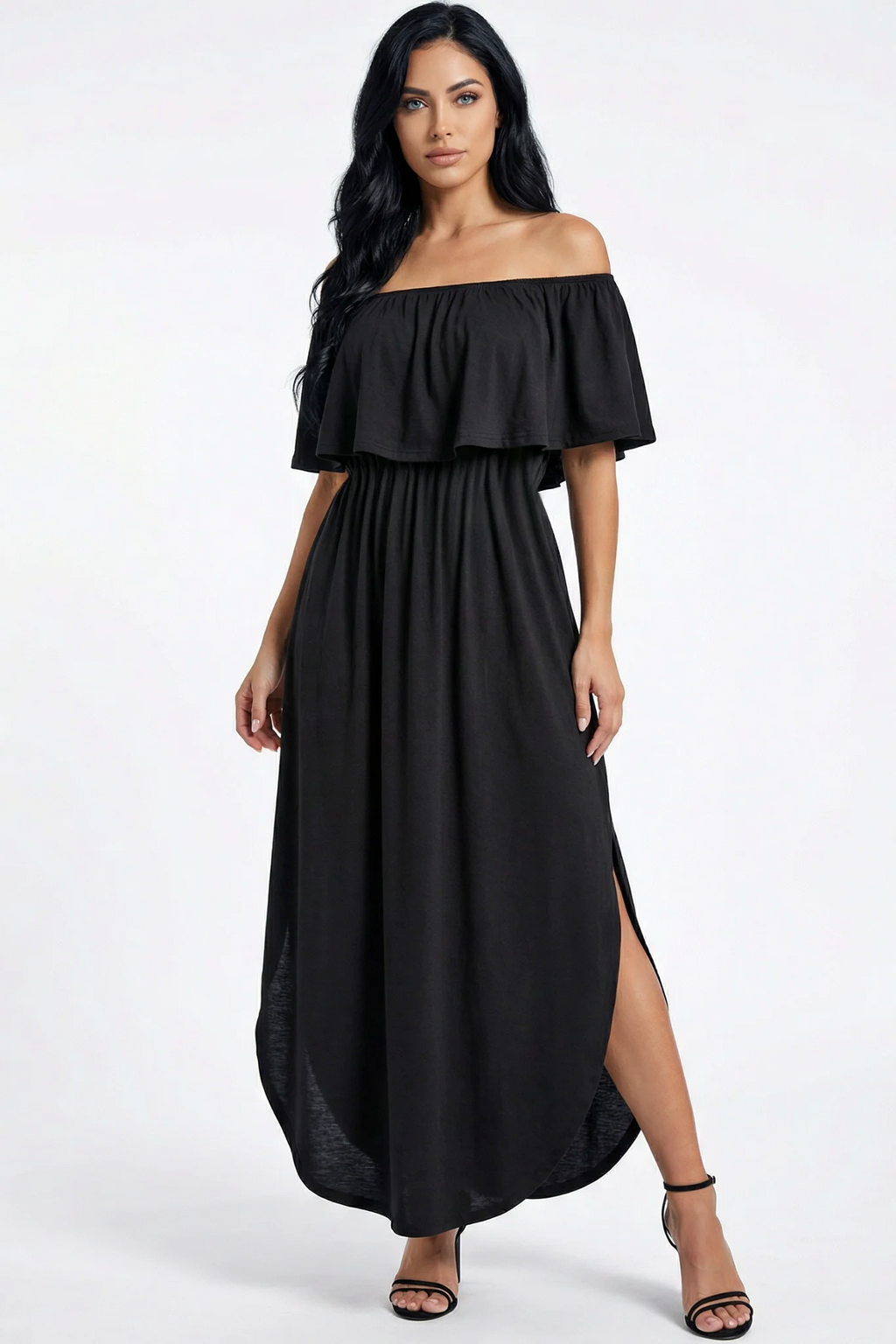 Ivory : Soft Off-Shoulder Dress
