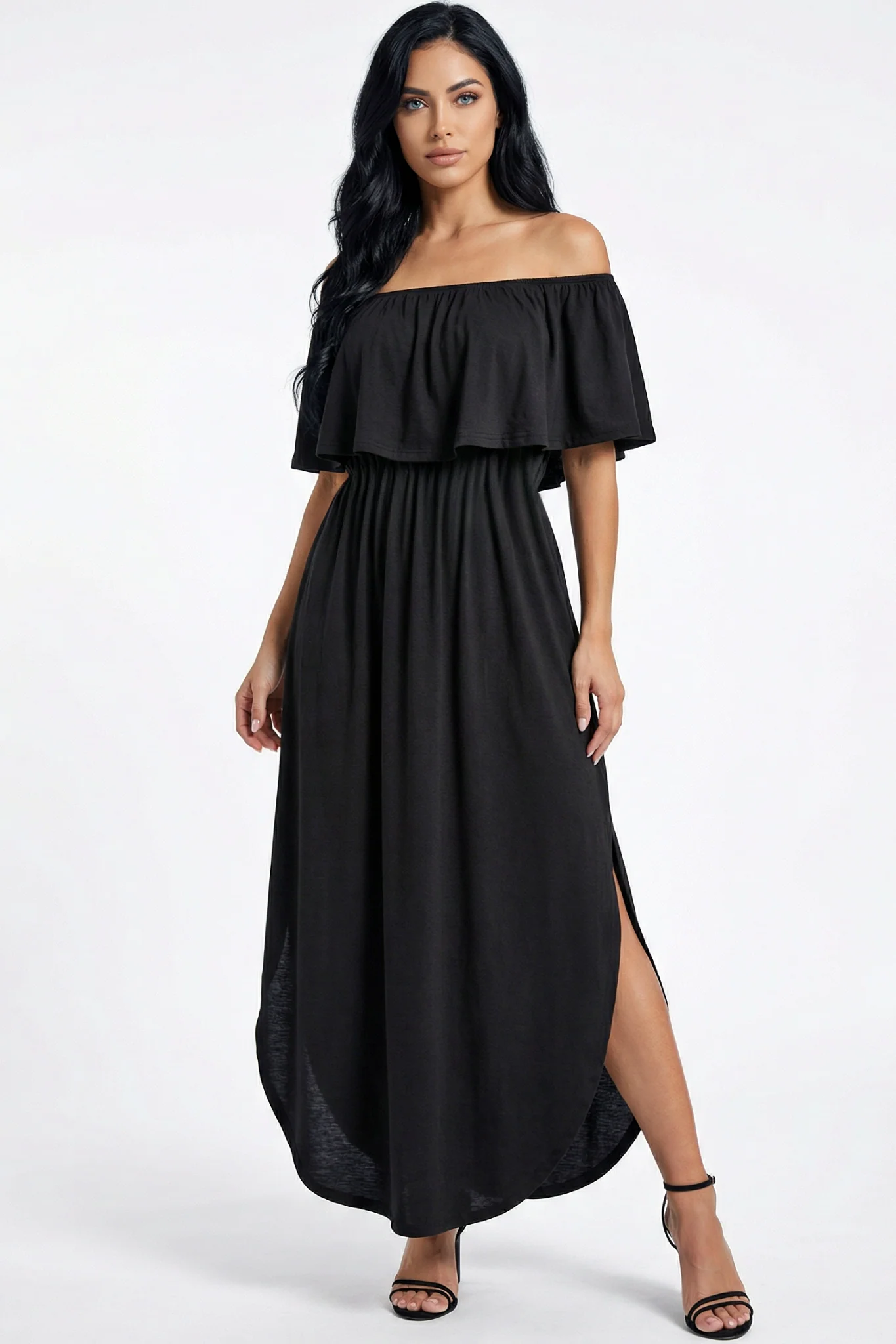 Ivory : Soft Off-Shoulder Dress
