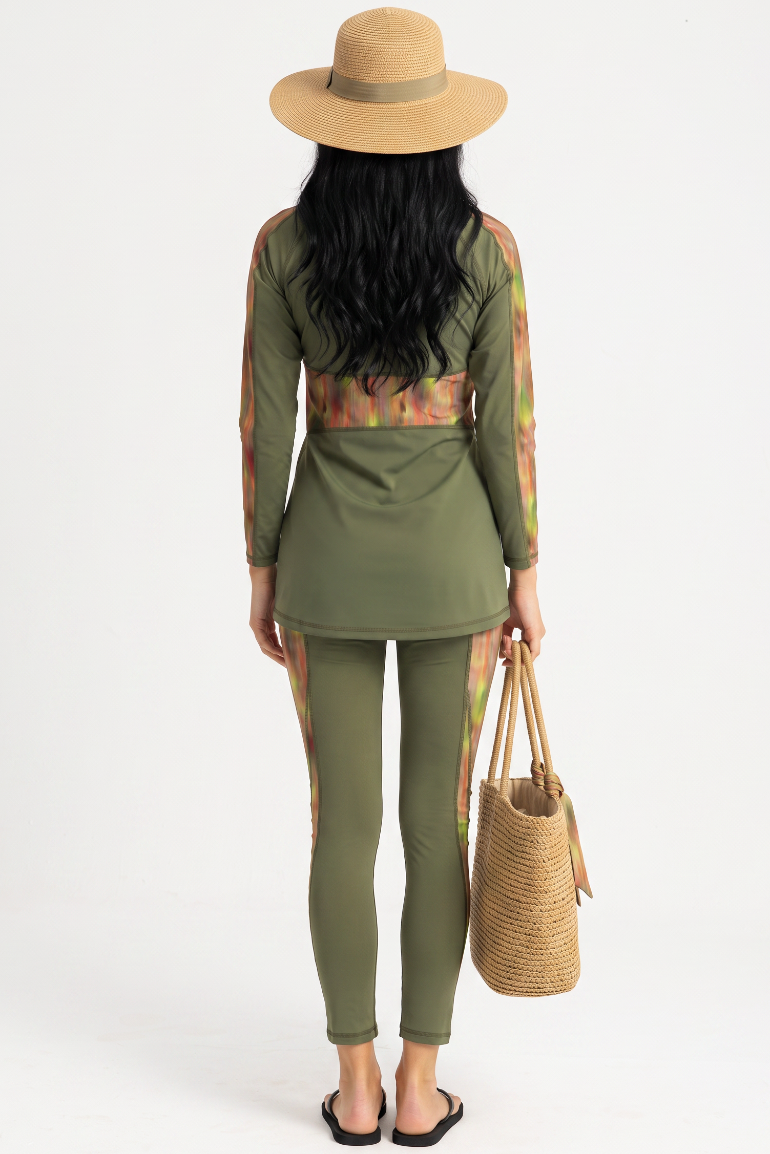 LIB : Asymmetrical Basic Forest Haze Swimsuit