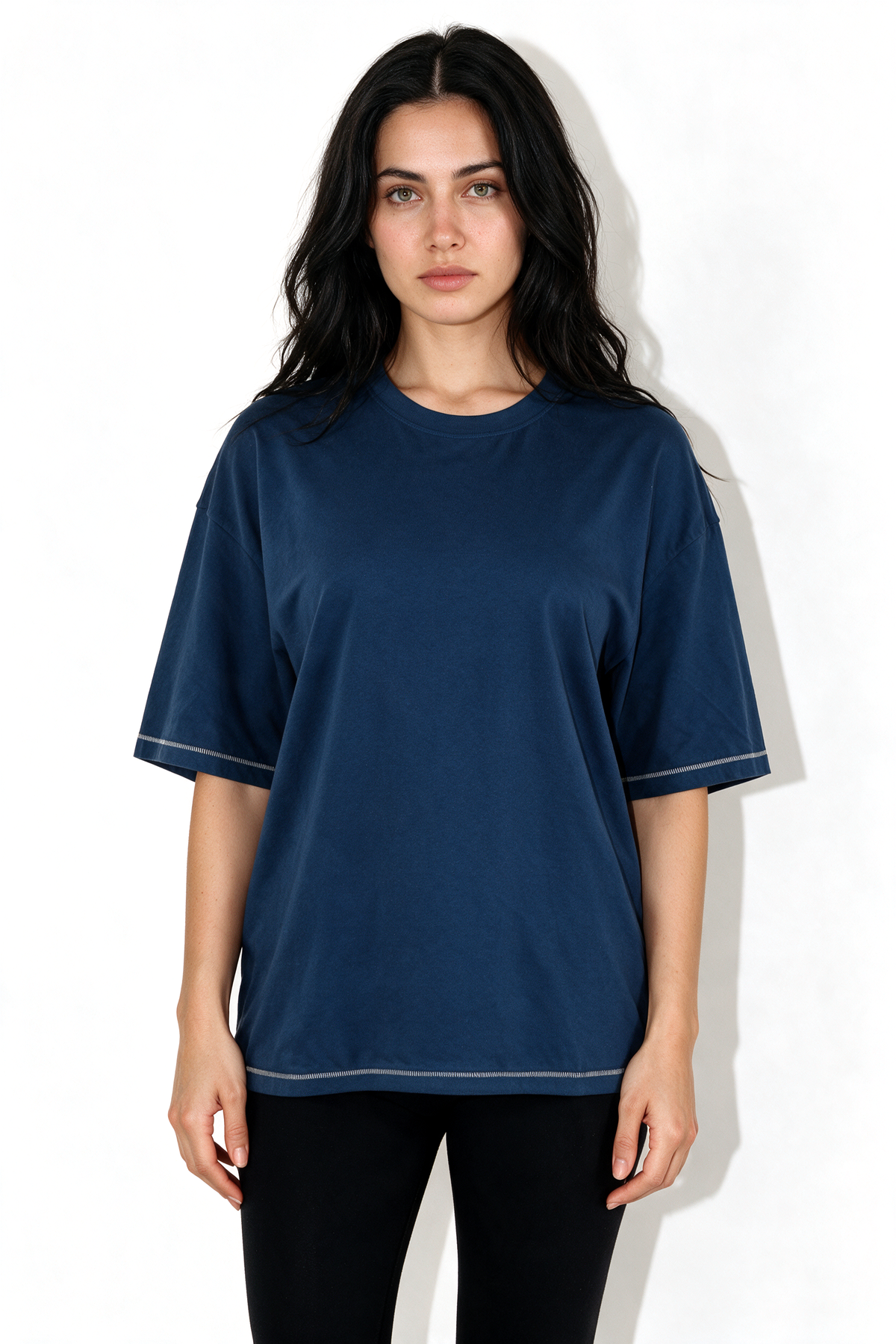 XCED : Heavy-Weight Stitched Oversized T-shirt aegean-blue front