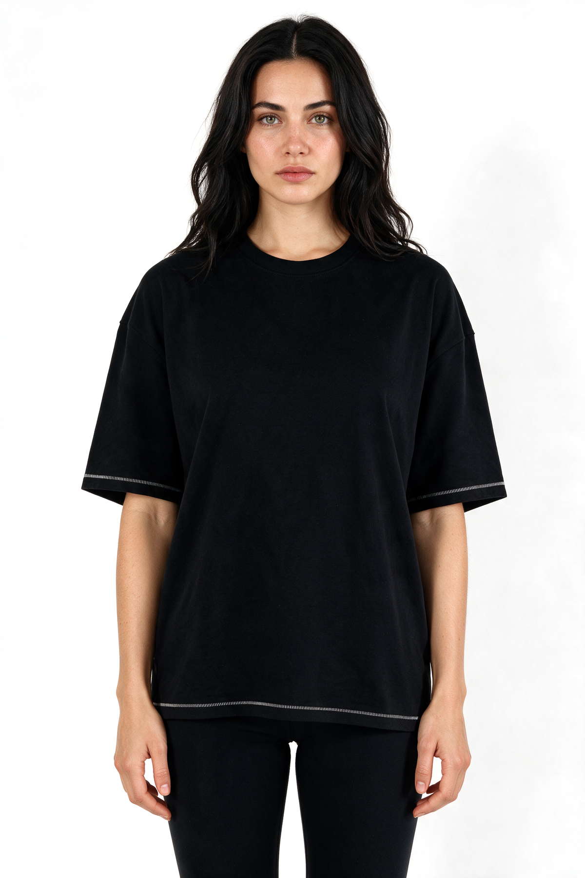 XCED : Heavy-Weight Stitched Oversized T-shirt black front