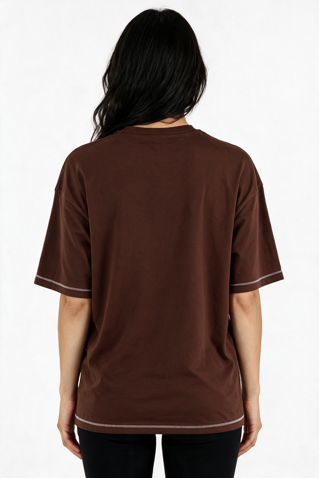 XCED : Heavy-Weight Stitched Oversized T-shirt brown back