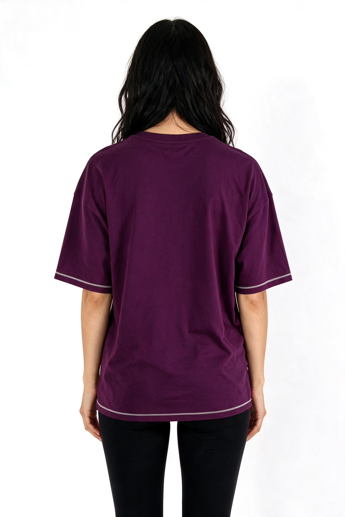 XCED : Heavy-Weight Stitched Oversized T-shirt dark-purple back