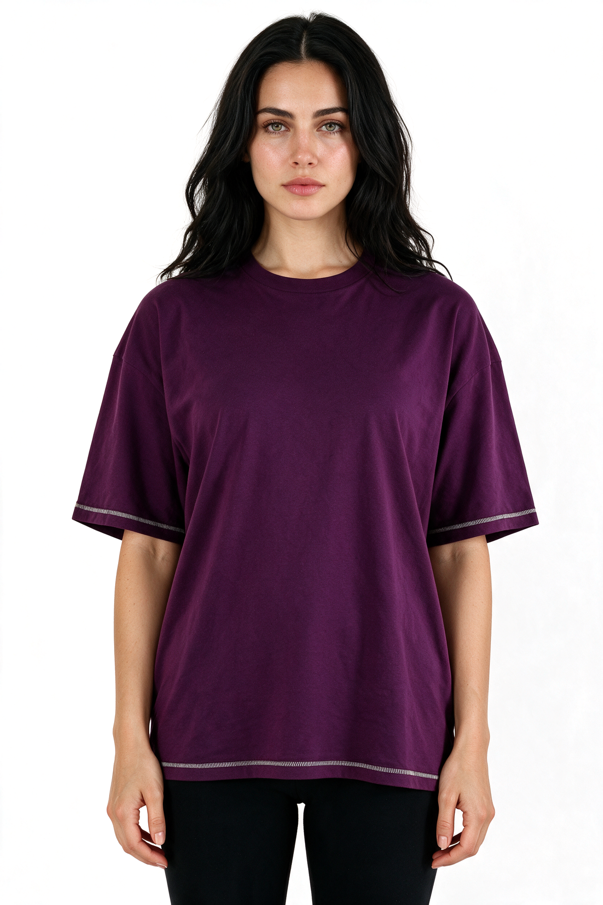 XCED : Heavy-Weight Stitched Oversized T-shirt dark-purple front