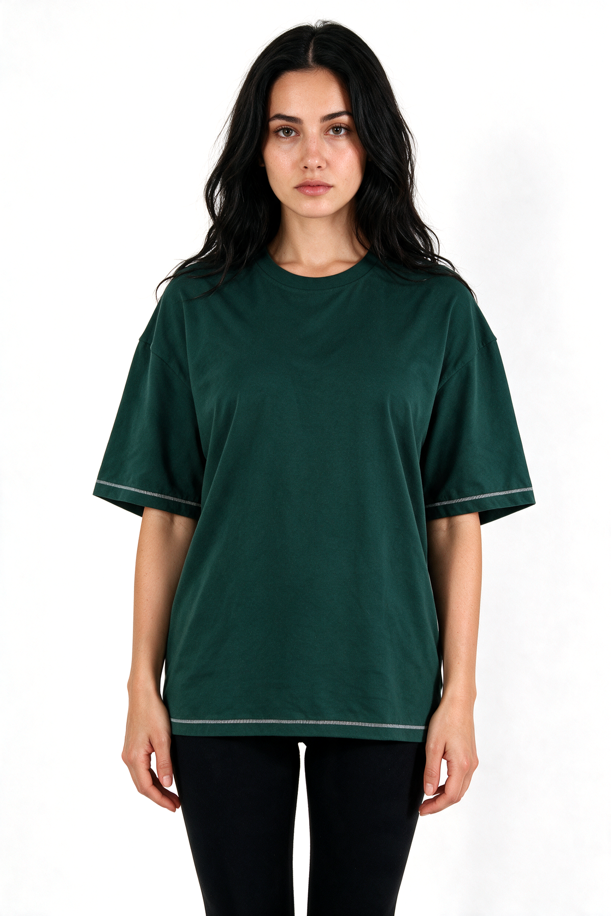 XCED : Heavy-Weight Stitched Oversized T-shirt forest-green front