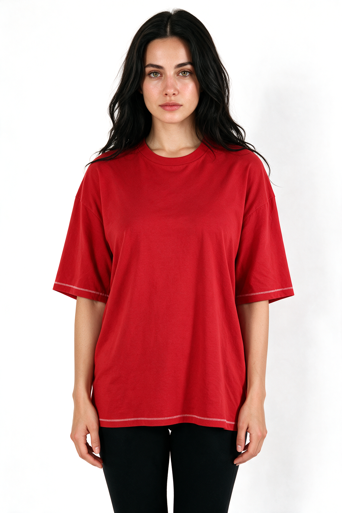 XCED : Heavy-Weight Stitched Oversized T-shirt red front