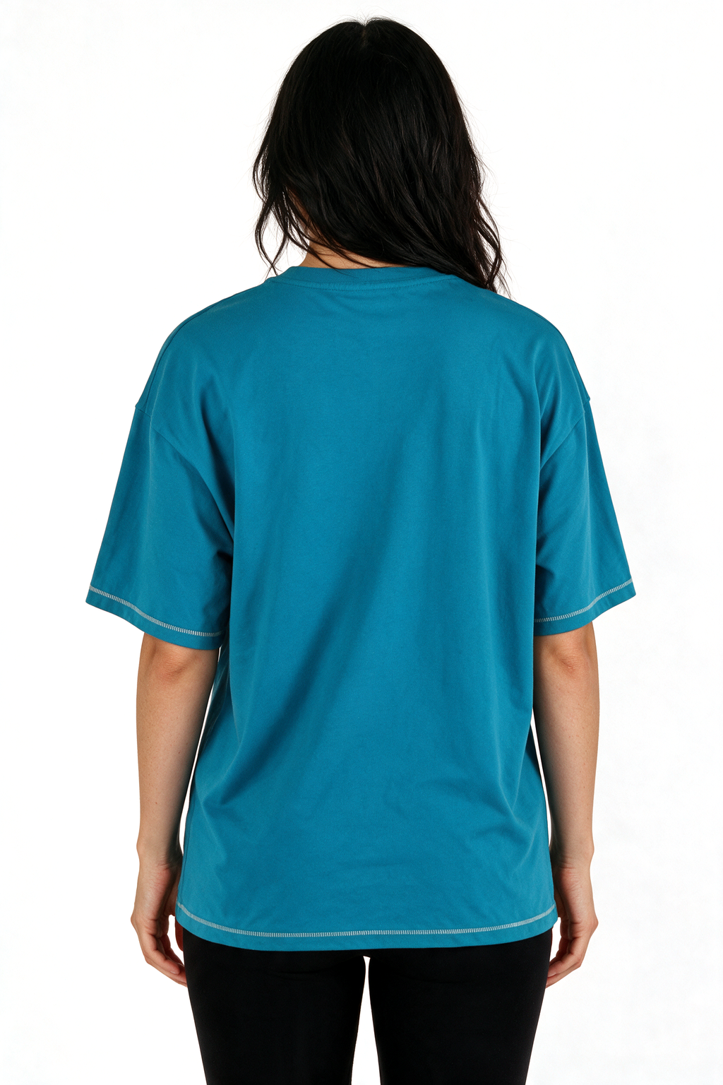 XCED : Heavy-Weight Stitched Oversized T-shirt teal blue back