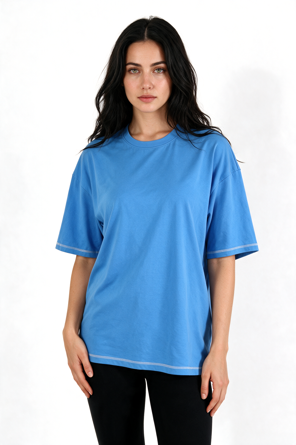 XCED : Heavy-Weight Stitched Oversized T-shirt turquoise front