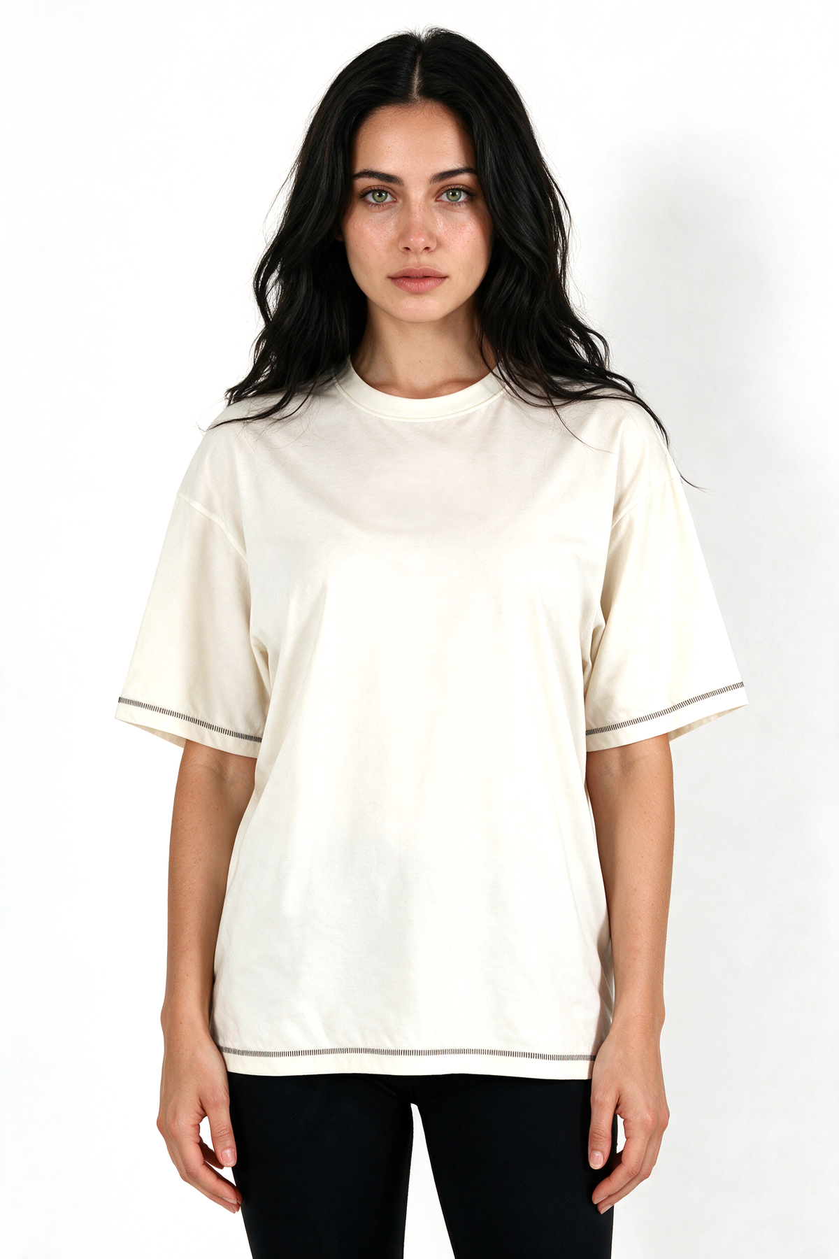 XCED : Heavy-Weight Stitched Oversized T-shirt white front