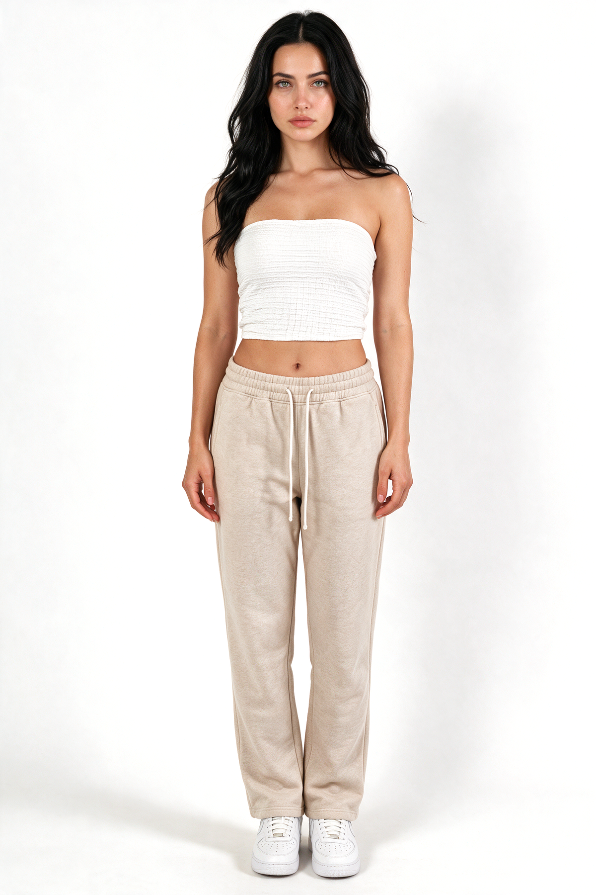 XCED : Cotton Sweatpants Beige front
