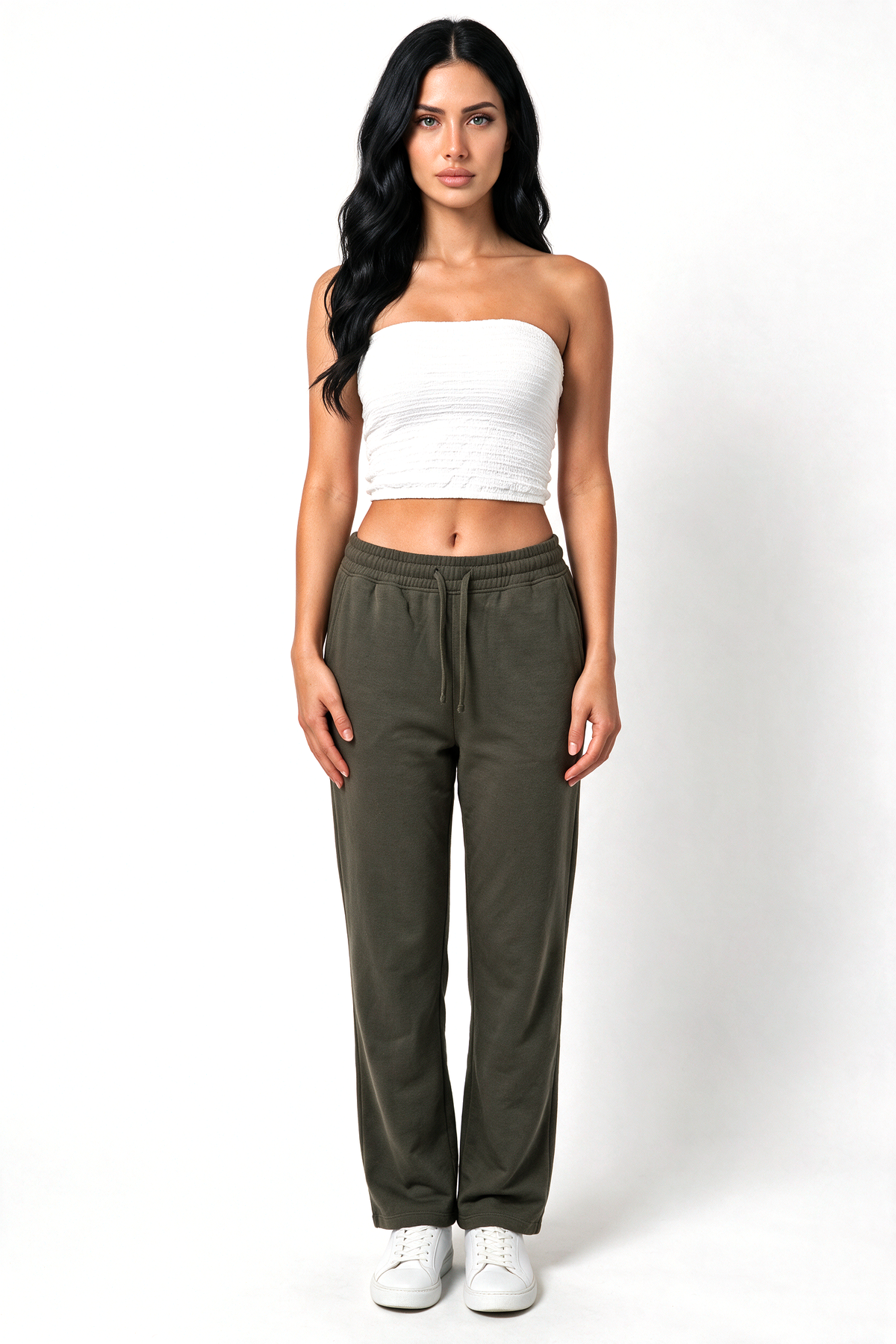 XCED : Cotton Sweatpants Dark Olive front