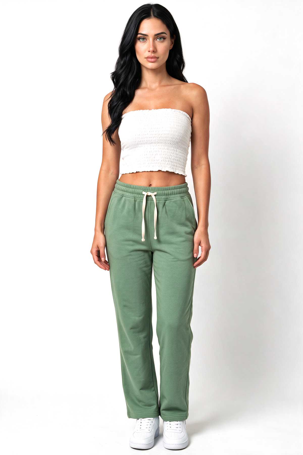 XCED : Cotton Sweatpants Green front